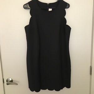 J. Crew black scalloped sheath dress